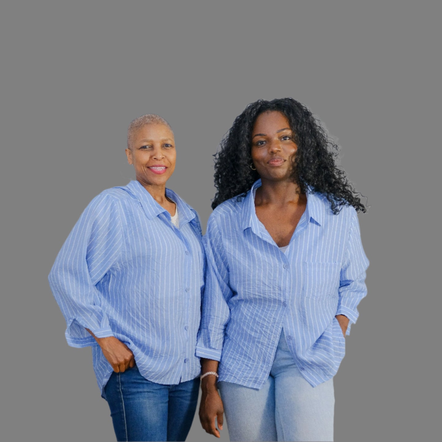 Blue pin stripe shirt