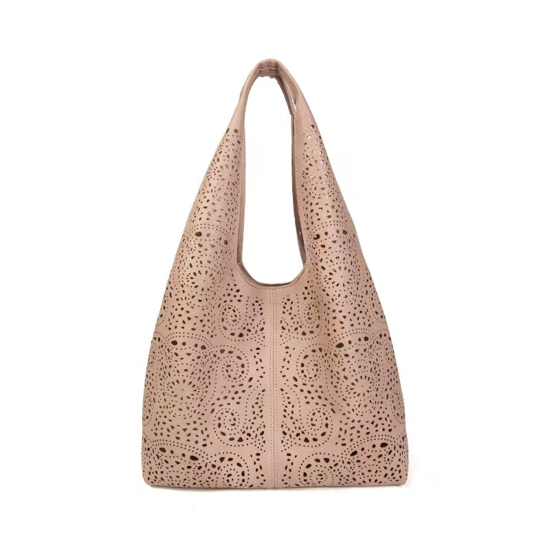 Leather jumbo holiday handbag