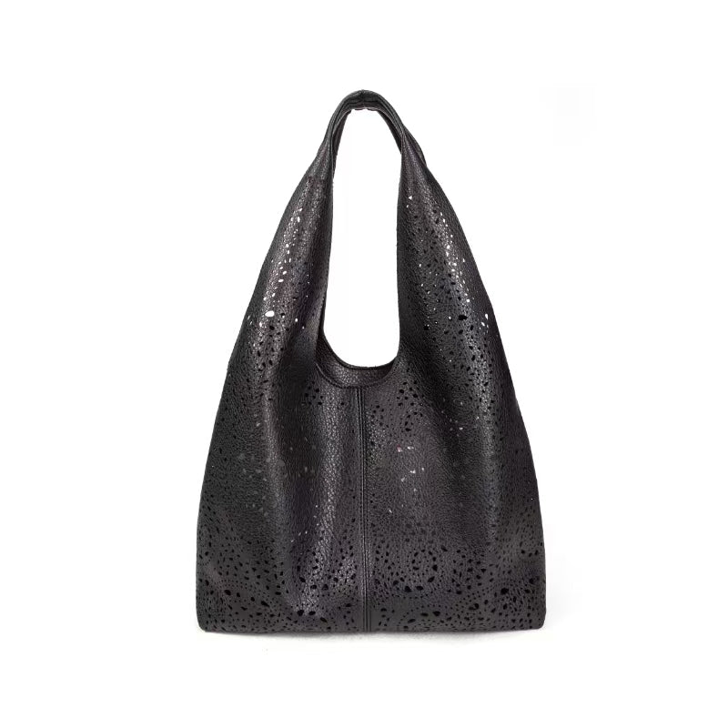Leather jumbo holiday handbag