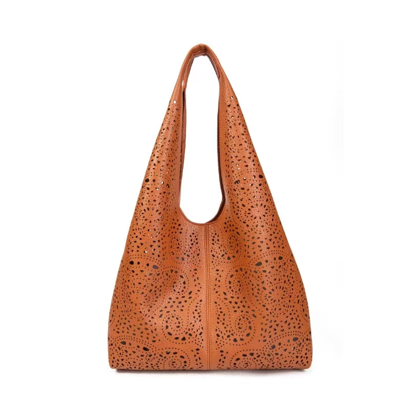 Leather jumbo holiday handbag