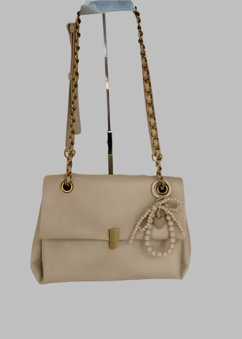 Bead detail clutch bag