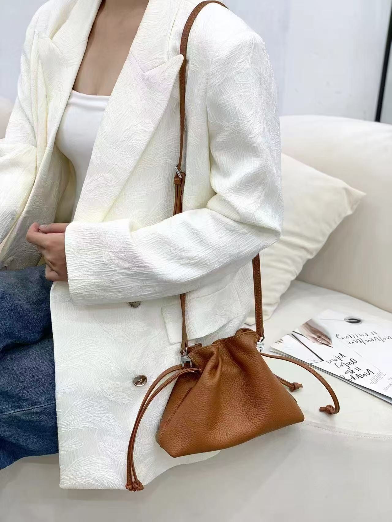 Mini Leather cross body purse