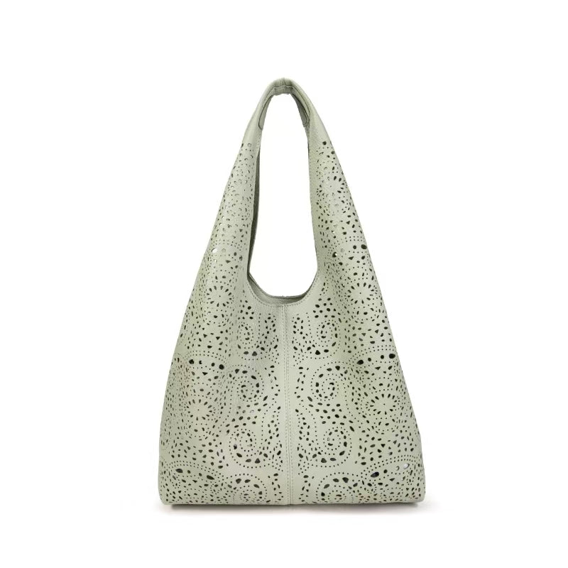 Leather jumbo holiday handbag