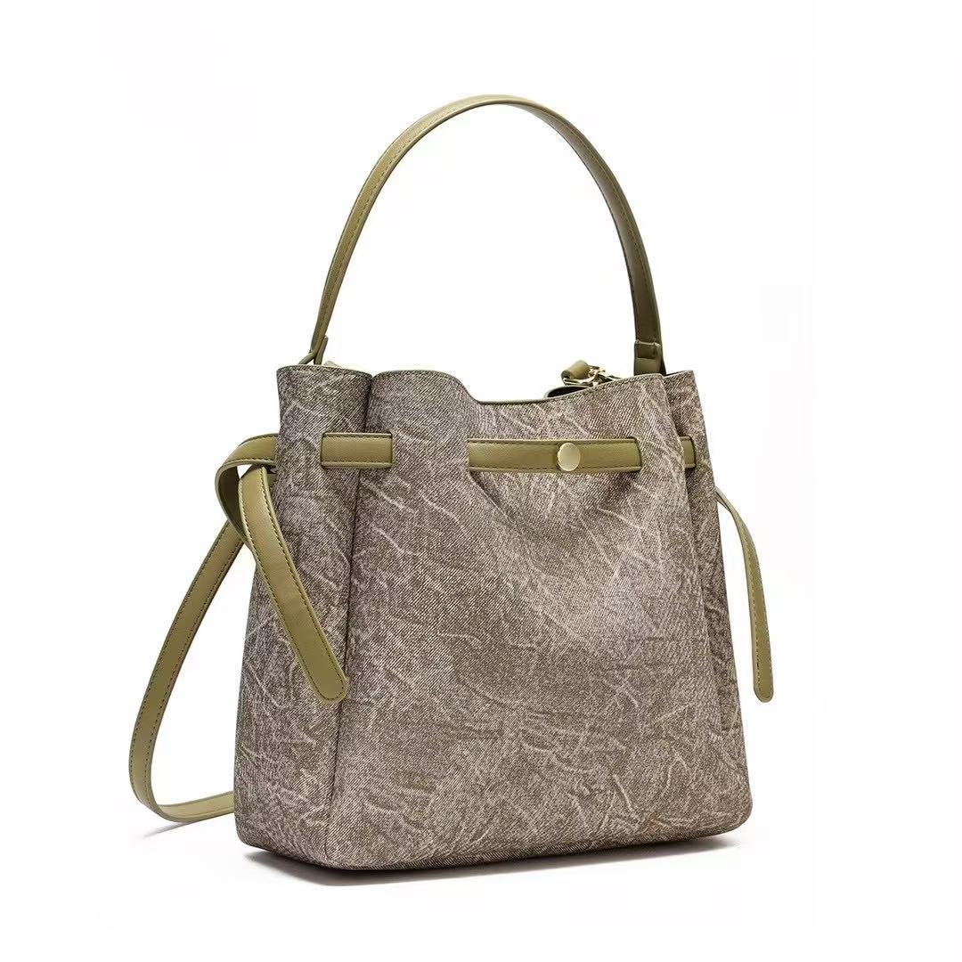 Bucket bag - denim effect