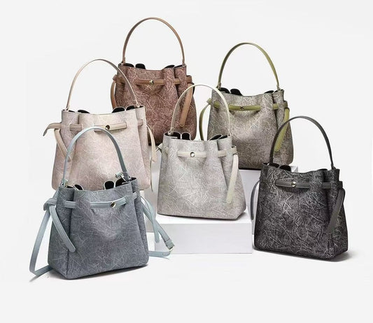Bucket bag - denim effect
