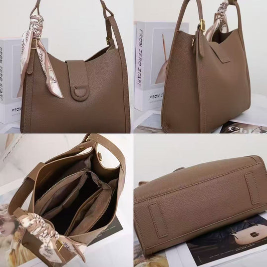 Leather scarf detail bag