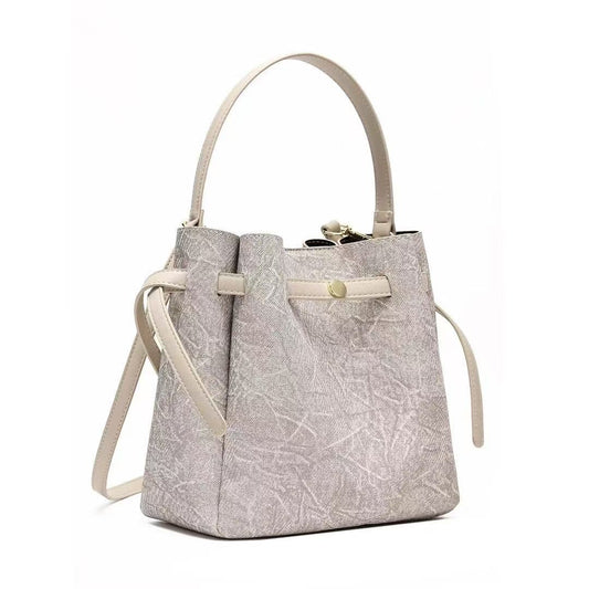 Bucket bag - denim effect