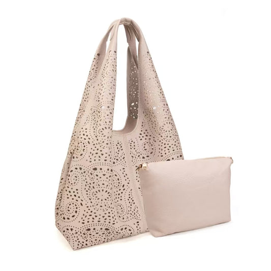 Leather jumbo holiday handbag